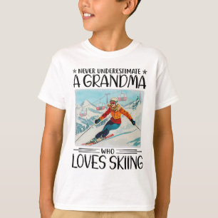 Never Underestimate A Grandma Who Loves Skiing T-Shirt