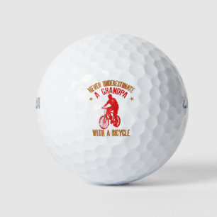 Never Underestimate A Grandpa With A Bicycle Cool Golf Balls