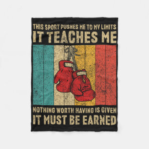 Never Underestimate A Grandpa With Boxing Gloves B Fleece Blanket