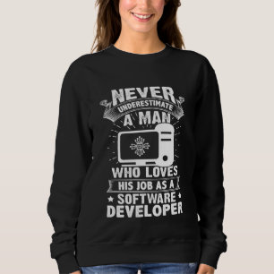 Never Underestimate A Man As A Software Developer Sweatshirt