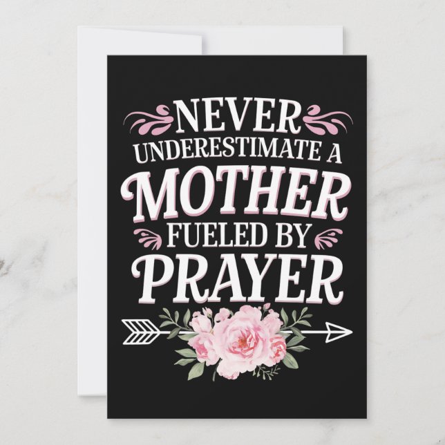 Never Underestimate A Mother Fuelled By Prayer Invitation (Front)
