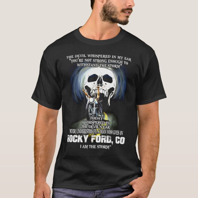 Never underestimate a ROCKY FORD CO Man T-Shirt (Front)