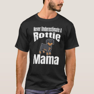 Never Underestimate A Rottie Mama Dog Lover Owner  T-Shirt