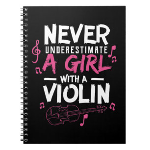 Never Underestimate A Violin Player Musicians T Sh Notebook