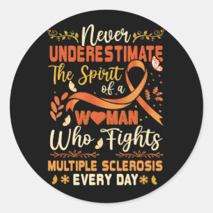 Never Underestimate A Woman Who Fights Multiple Sc Classic Round Sticker