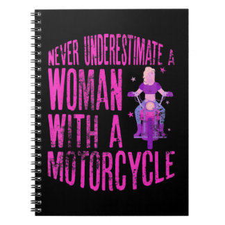 Never Underestimate A Woman With A Motorcycle A Fu Notebook