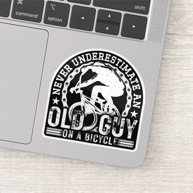 Never Underestimate An Old Guy On A Bicycle Funny  (Detail)