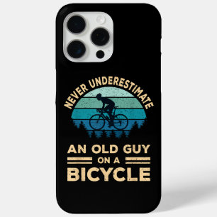 Never Underestimate An Old Guy On A Bicycle Funny iPhone 15 Pro Max Case