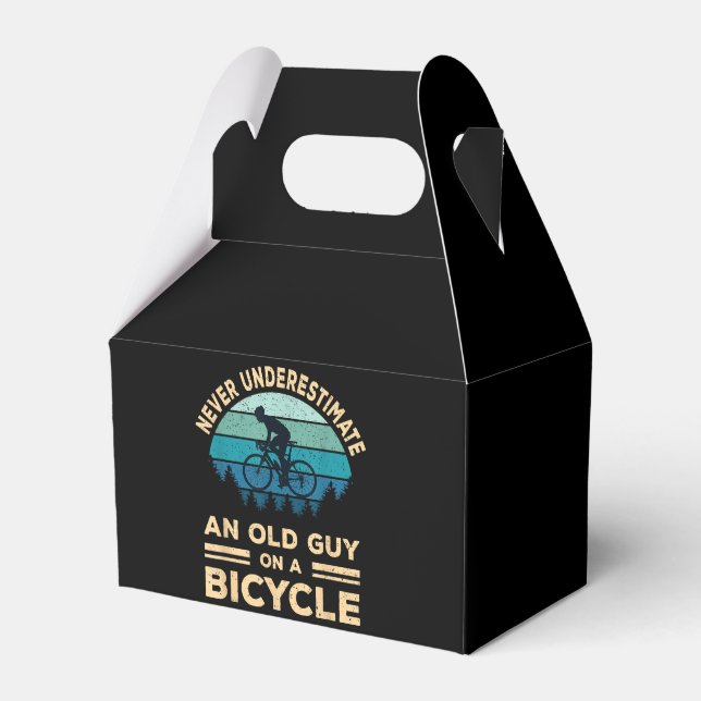 Never Underestimate An Old Guy On A Bicycle Funny  Favour Box (Front Side)