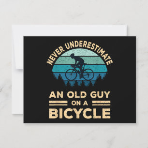 Never Underestimate An Old Guy On A Bicycle Funny  Holiday Card
