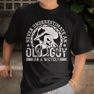 Never Underestimate An Old Guy On A Bicycle Funny  T-Shirt