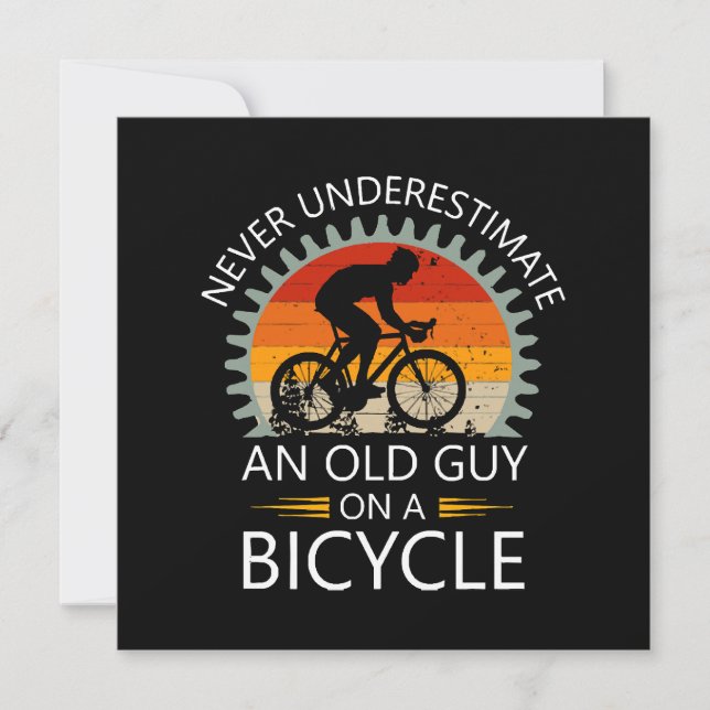  Never Underestimate An Old Guy On A Bicycle Invitation (Front)