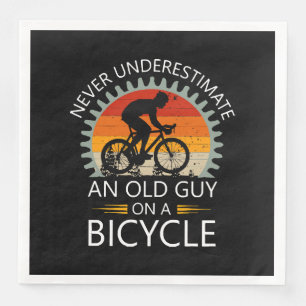  Never Underestimate An Old Guy On A Bicycle Napkin