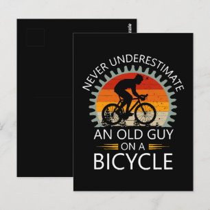  Never Underestimate An Old Guy On A Bicycle Postcard