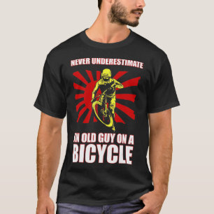Never Underestimate An Old Guy On A Bicycle Retro T-Shirt