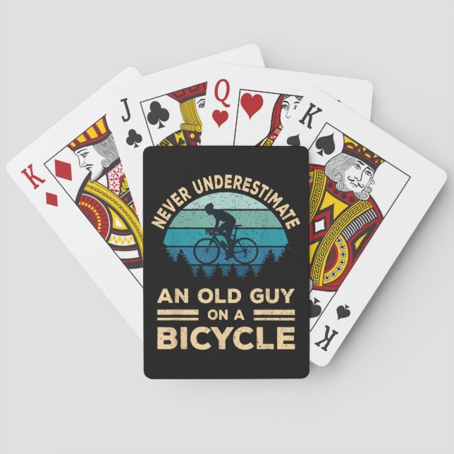 Never Underestimate An Old Guy On A Funny Playing Cards (Back)