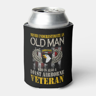 Never Underestimate An Old Man 101st Airborne Vete Can Cooler