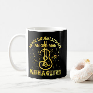 Never Underestimate An Old Man A Guitar Acoustic Coffee Mug