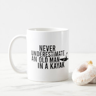 Never Underestimate An Old Man In A Kayak Coffee Mug