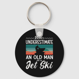 Never Underestimate An Old Man Jet Ski Jet Skiing  Key Ring