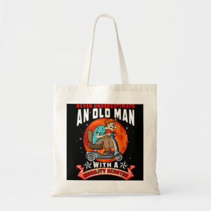 Never Underestimate An Old Man Mobility Scooter Fa Tote Bag