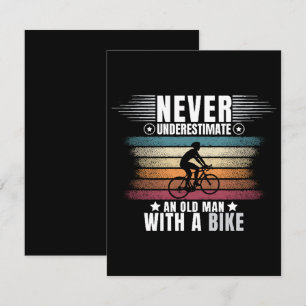 Never Underestimate An Old Man On A Bike Enclosure Card
