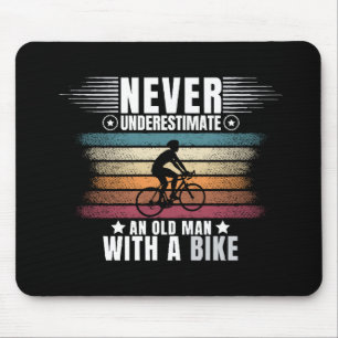 Never Underestimate An Old Man On A Bike Mouse Mat