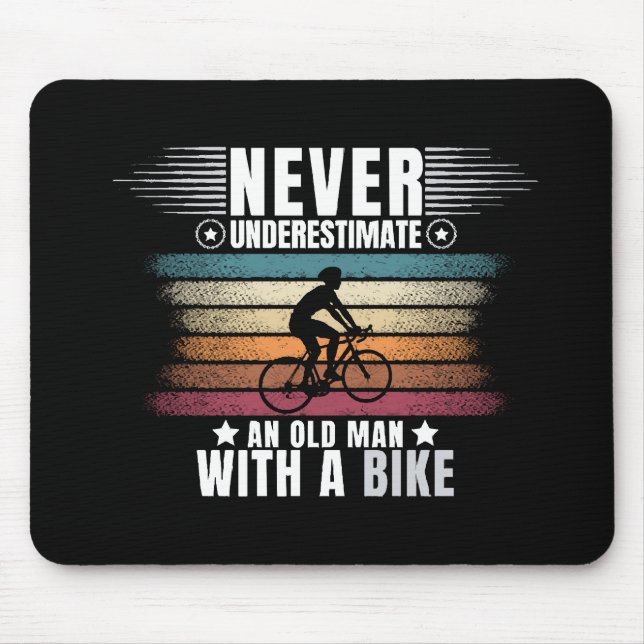 Never Underestimate An Old Man On A Bike Mouse Mat (Front)