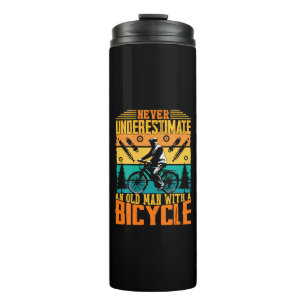 Never Underestimate An Old Man On A Bike Thermal Tumbler