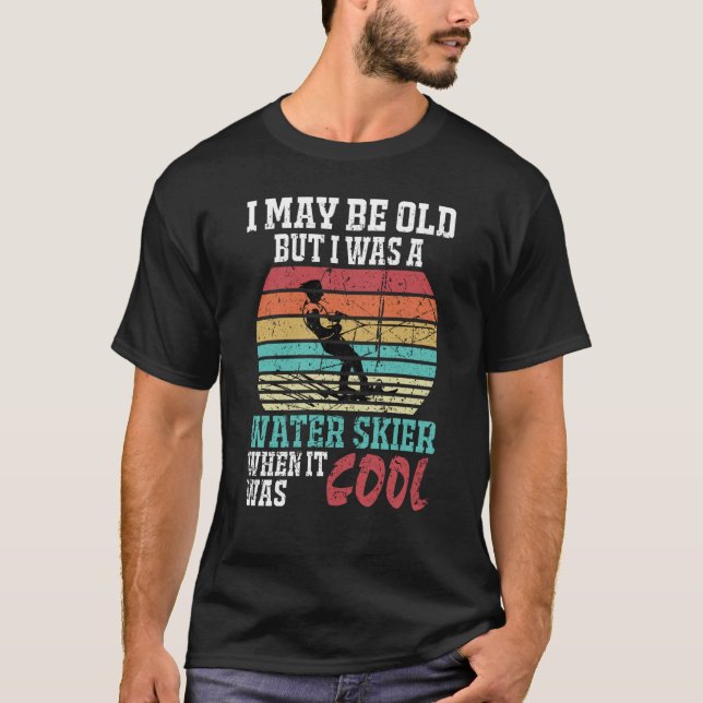 Never Underestimate An Old Man On A Ski Skiing Ski T-Shirt (Front)