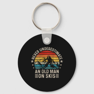 Never Underestimate An Old Man On Skis - Skiing (o Key Ring