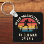 Never Underestimate an Old Man on Skis Skiing Trip Key Ring<br><div class="desc">Never Underestimate an Old Man on Skis Retro Skiing Trip Funny Snow Skier</div>