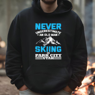 Never underestimate an old man skiing in Utah Hoodie