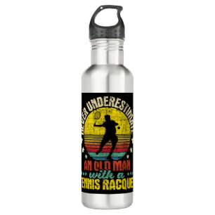 Never Underestimate An Old Man - Tennis Racket Spo 710 Ml Water Bottle