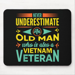 Never Underestimate An Old Man Who Is Also A Vietn Mouse Mat