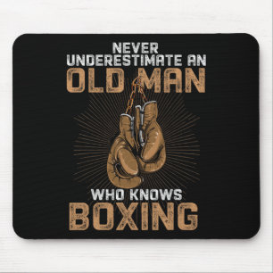 Never Underestimate An Old Man Who Know Boxing Fun Mouse Mat