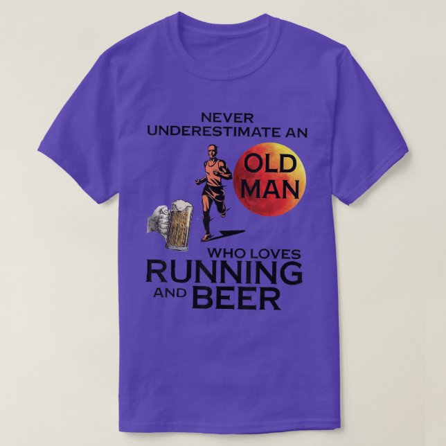 Never Underestimate An Old Man Who Loves Running A T-Shirt (Design Front)