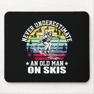 Never Underestimate An Old Man Who Loves Skiing Mo Mouse Mat