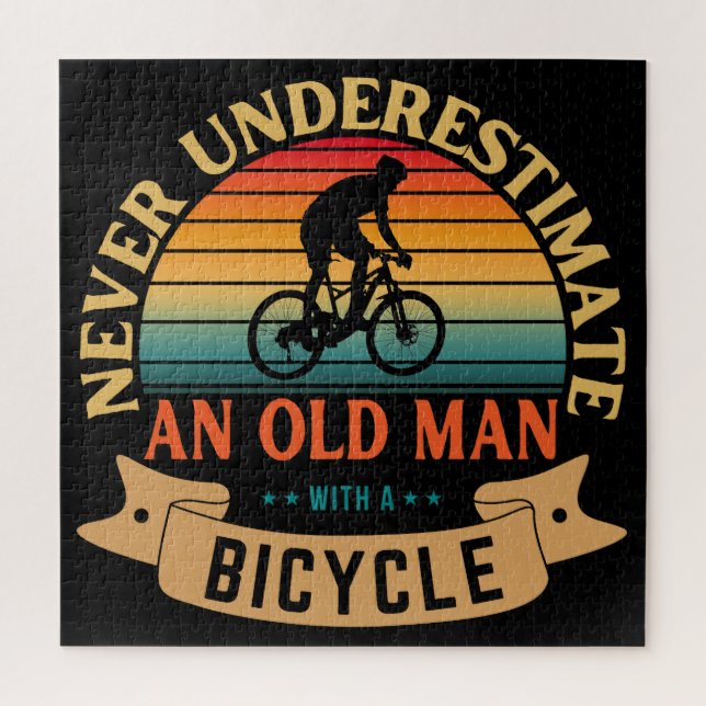 Never underestimate an old man with a bicycle jigsaw puzzle (Vertical)