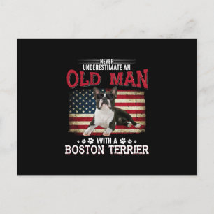 Never Underestimate An Old Man With A Boston Announcement Postcard