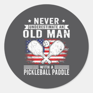 Never Underestimate An Old Man With A Ckleball Pad Classic Round Sticker