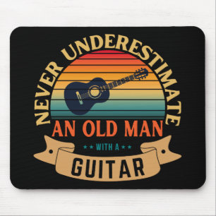 Never underestimate an old man with a guitar mouse mat
