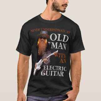 Never Underestimate An Old Man With A Guitar T-Shirt