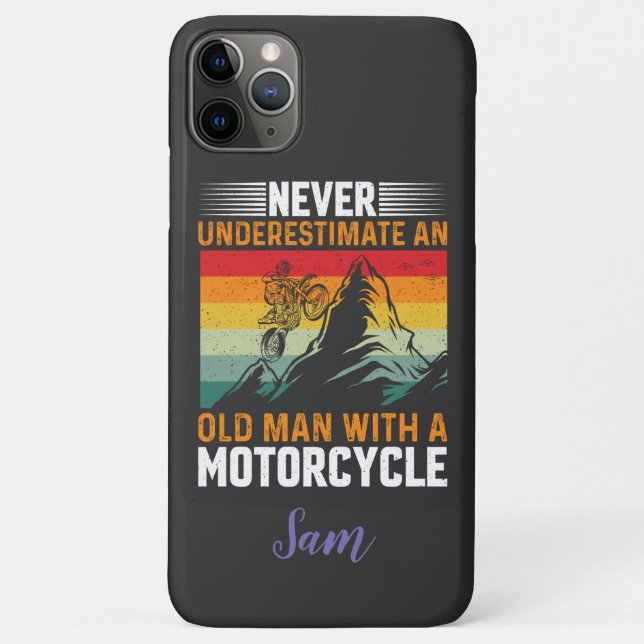 Never Underestimate An Old Man With A Motorcycle Case-Mate iPhone Case (Back)