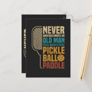 Never Underestimate an Old Man with A Pickleball Holiday Postcard