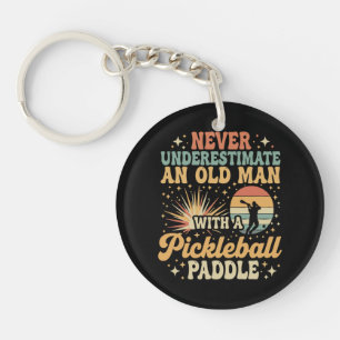 Never-Underestimate An Old Man With A Pickleball Key Ring