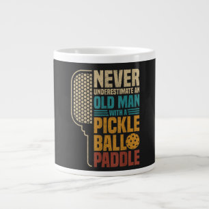 Never Underestimate an Old Man with A Pickleball Large Coffee Mug