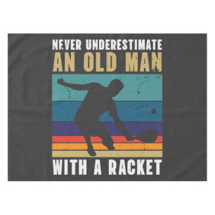 Never underestimate an old man with a pickleball tablecloth
