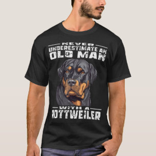 Never Underestimate An Old Man With A Rottweiler T-Shirt
