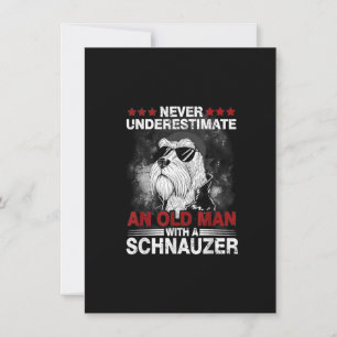Never Underestimate An Old Man With A Schnauzer Thank You Card